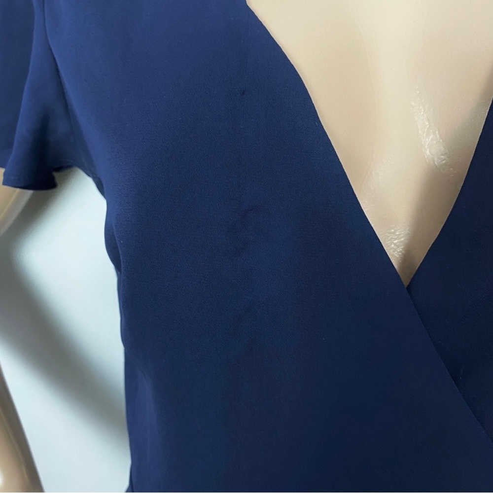 SHOW ME YOUR MUMU NAVY SHORT SLEEVE WRAP MAXI DRESS - Picture 5 of 9